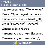 My Wishlist - ophelia