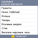 My Wishlist - ophelialind