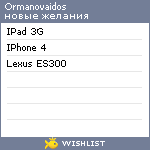 My Wishlist - ormanovaidos