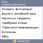 My Wishlist - orvo