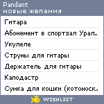 My Wishlist - pandant