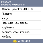 My Wishlist - pandoro