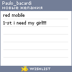 My Wishlist - paulo_bacardi