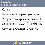 My Wishlist - pavana