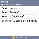 My Wishlist - phiora