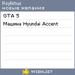 My Wishlist - psyhitus