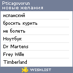 My Wishlist - pticagovorun