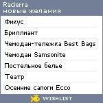 My Wishlist - racierra