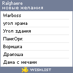 My Wishlist - ralghaere