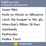 My Wishlist - ralphraccoon