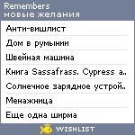 My Wishlist - remembers