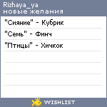 My Wishlist - rizhaya_ya