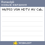 My Wishlist - romeo1pk