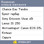 My Wishlist - rozanovan