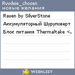 My Wishlist - rvvdeie_chosen