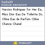 My Wishlist - sasha30