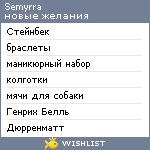 My Wishlist - semyrra