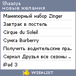 My Wishlist - shaasya