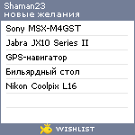 My Wishlist - shaman23