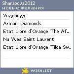 My Wishlist - sharapova2012