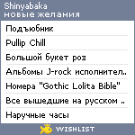 My Wishlist - shinyabaka