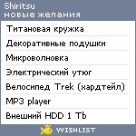 My Wishlist - shiritsu
