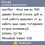 My Wishlist - shorgin