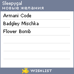 My Wishlist - sleepygal