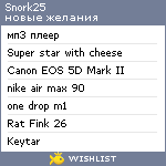 My Wishlist - snork25