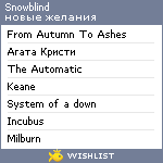 My Wishlist - snowblind