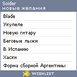 My Wishlist - soider