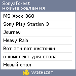 My Wishlist - sonyaforest