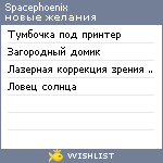 My Wishlist - spacephoenix