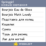 My Wishlist - springgirl