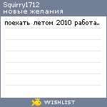 My Wishlist - squirry1712