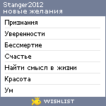 My Wishlist - stanger2012