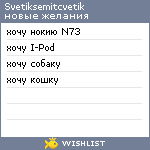 My Wishlist - svetiksemitcvetik