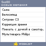 My Wishlist - svs80