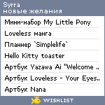 My Wishlist - syrra