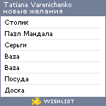 My Wishlist - tatianavarenichenko