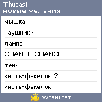 My Wishlist - thubasi