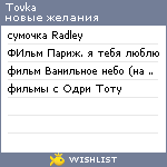 My Wishlist - tovka