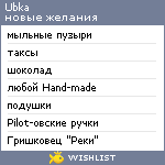 My Wishlist - ubka