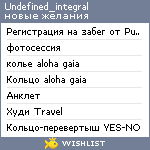 My Wishlist - undefined_integral