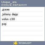 My Wishlist - unique_ann