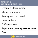 My Wishlist - urbanica