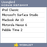 My Wishlist - usongbird