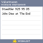 My Wishlist - vakarimasen