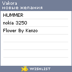 My Wishlist - vakora