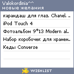 My Wishlist - valokordinia